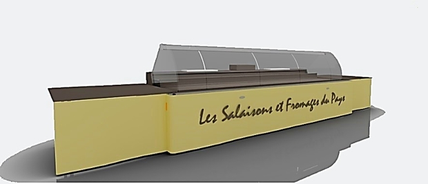 R. ECST remorque vitrine a essieu central sans toit