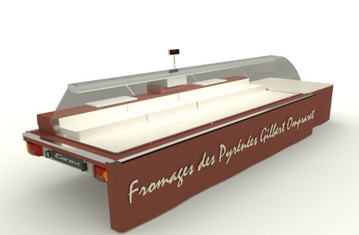 R. ECST remorque vitrine a essieu central sans toit
