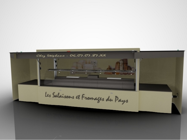 R 4+1 remorque vitrine simple essieu