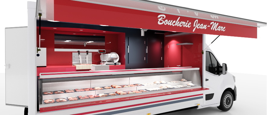 4000 camion boucher pour tournées et marchés